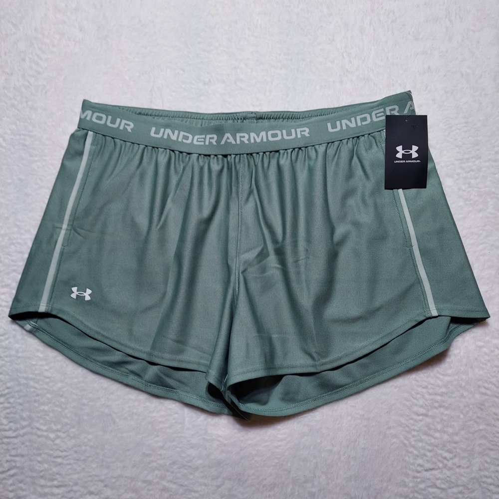 Under Armour Tech Play Up Shorts Women's XL Blue 3" Insane Athletic Running